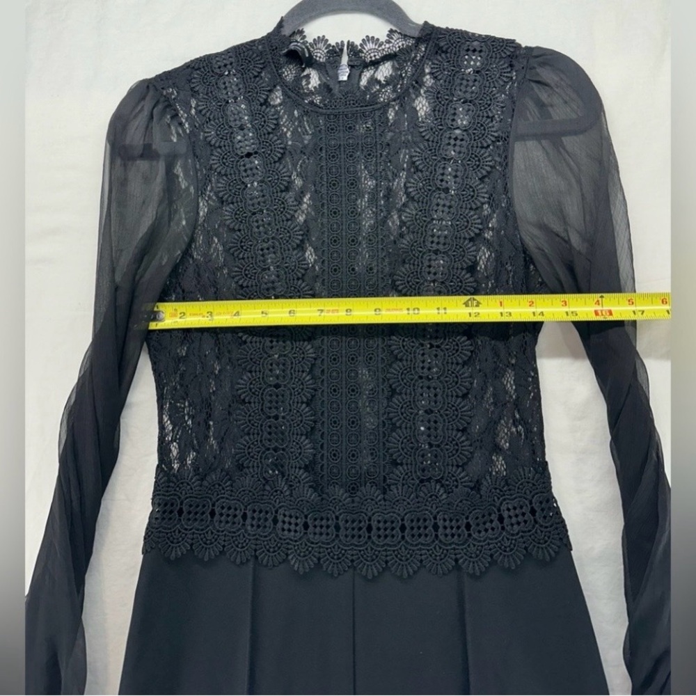 bebe Black Sheer Lace Jumpsuit - Picture 7 of 10